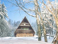 Verwunschene Hütte im Schnee