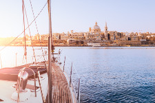 Panorama vom Boot aus auf Valletta